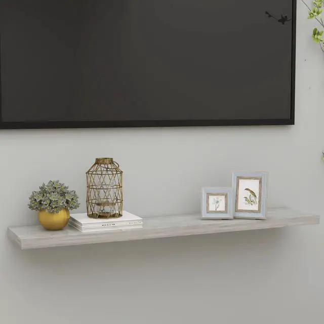 Main image of vidaXL Floating Wall Shelf Concrete Gray MDF Hanging Storage Display Organizer