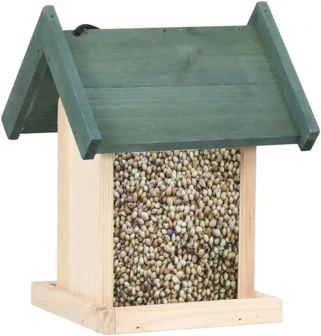 Alt view image 2 of 17 - vidaXL Bird Feeder 4 Pcs Wooden Garden Bird Feeder with Stand Solid Wood Fir