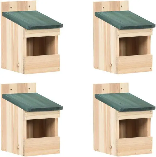 Main image of vidaXL 4x Firwood Bird Houses 4.7"x6.3"x7.9" Bird Nesting Box Cage Aviary