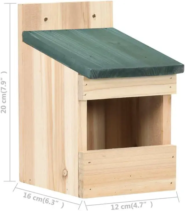 Alt view image 2 of 15 - vidaXL 4x Firwood Bird Houses 4.7"x6.3"x7.9" Bird Nesting Box Cage Aviary