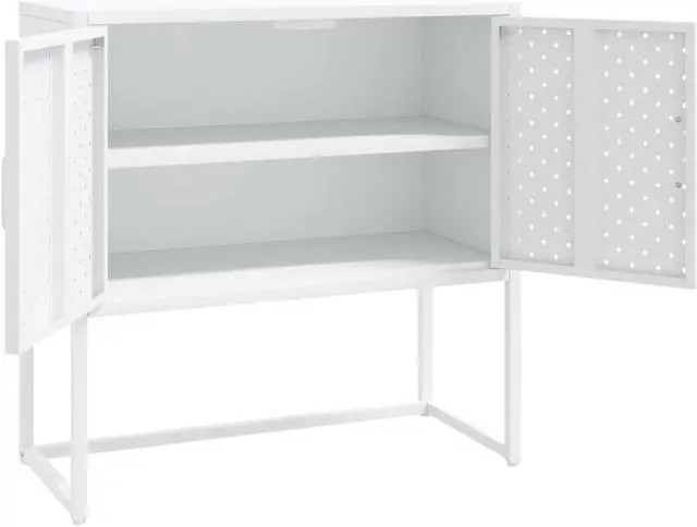 Alt view image 3 of 18 - vidaXL Sideboard White 29.5" Steel Home Storage Cabinet Side Table Furniture
