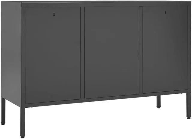 Alt view image 5 of 15 - vidaXL Sideboard Anthracite 41.3" Steel and Tempered Glass Cabinet Furniture