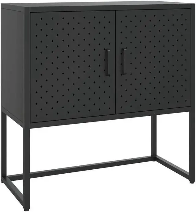 Alt view image 2 of 18 - vidaXL Sideboard Black 29.5" Steel Home Storage Cabinet Side Table Furniture