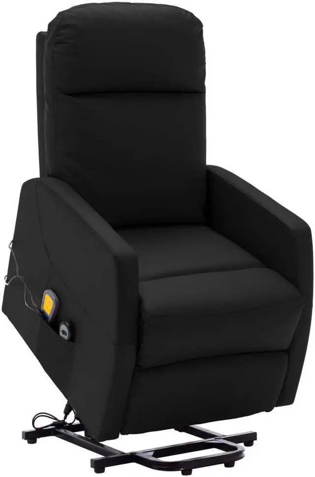 Main image of vidaXL Power Lift Massage Recliner Push Chair for Elderly Black Faux Leather