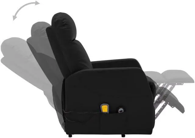 Alt view image 2 of 7 - vidaXL Power Lift Massage Recliner Push Chair for Elderly Black Faux Leather
