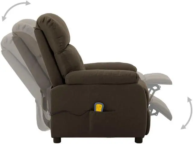 Alt view image 2 of 16 - vidaXL Massage Chair Leisure Adjustable Chair for Home Theater Brown Fabric