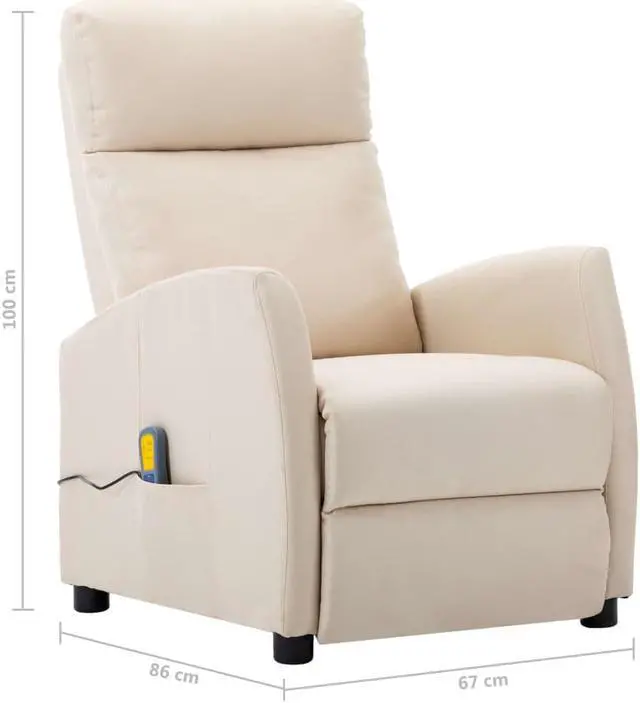 Alt view image 3 of 7 - vidaXL Recliner Swiveling Massage Recliner Chair Gray Faux Leather and Bentwood