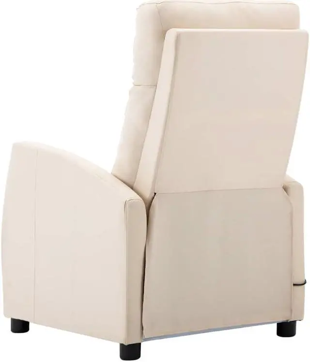 Alt view image 4 of 7 - vidaXL Recliner Swiveling Massage Recliner Chair Gray Faux Leather and Bentwood