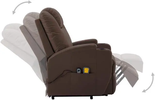 Alt view image 2 of 7 - vidaXL Massage Recliner Chair Electric Reclining Chair for Elderly Cream Fabric