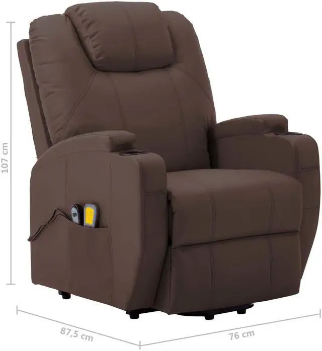 Alt view image 3 of 7 - vidaXL Massage Recliner Chair Electric Reclining Chair for Elderly Cream Fabric