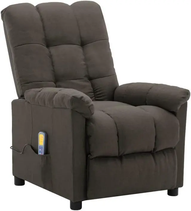 Alt view image 2 of 7 - vidaXL Massage Stand-up Chair Brown Faux Leather Power Lift Recliner Furniture
