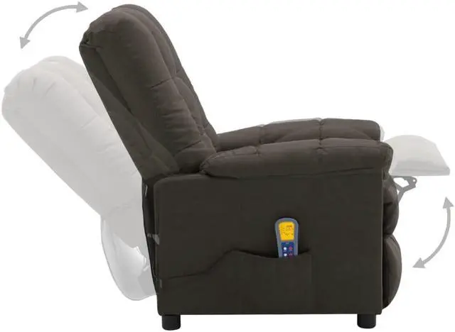 Alt view image 3 of 7 - vidaXL Massage Stand-up Chair Brown Faux Leather Power Lift Recliner Furniture