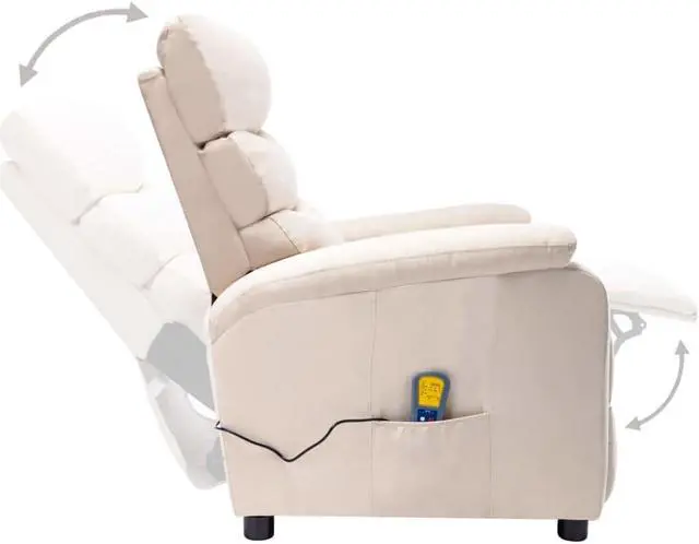 Alt view image 3 of 17 - vidaXL Massage Chair Electric Massaging Recliner Chair for Elderly Cream Fabric