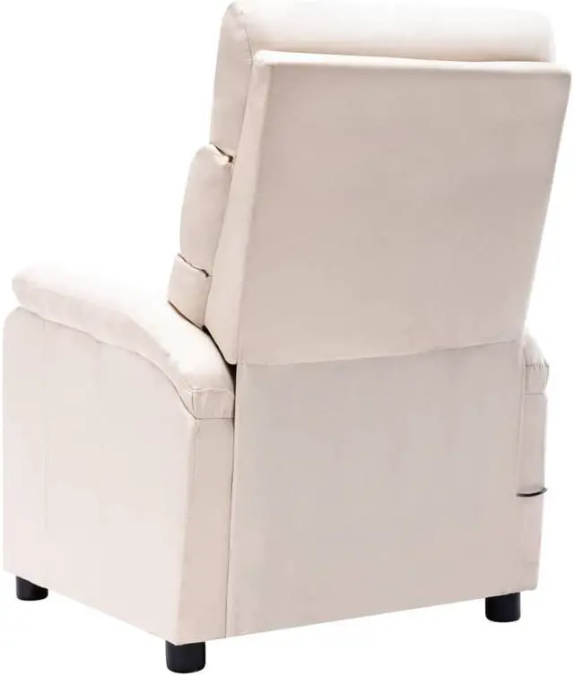 Alt view image 5 of 17 - vidaXL Massage Chair Electric Massaging Recliner Chair for Elderly Cream Fabric