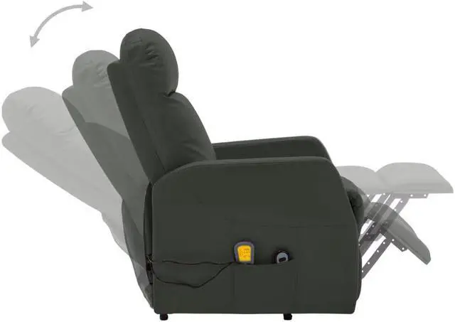 Alt view image 2 of 7 - vidaXL Stand-up Massage Recliner Anthracite Faux Leather Massage TV Chair