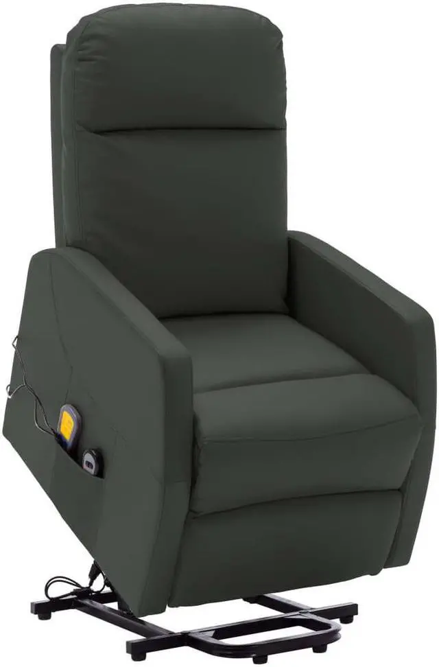 Main image of vidaXL Stand-up Massage Recliner Anthracite Faux Leather Massage TV Chair