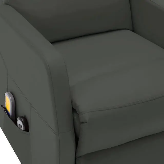 Alt view image 5 of 7 - vidaXL Stand-up Massage Recliner Anthracite Faux Leather Massage TV Chair