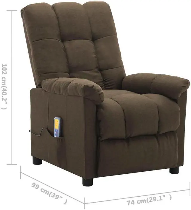 Alt view image 3 of 7 - vidaXL Electric Stand up Massage Recliner Chair Armchair Dark Gray Fabric
