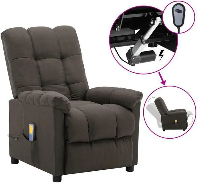 Main image of vidaXL Massage Chair Leisure Adjustable Chair for Home Theater Cream Fabric