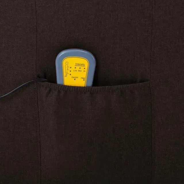 Alt view image 6 of 6 - vidaXL Massage Chair Massaging Recliner Chair for Elderly Dark Brown Fabric