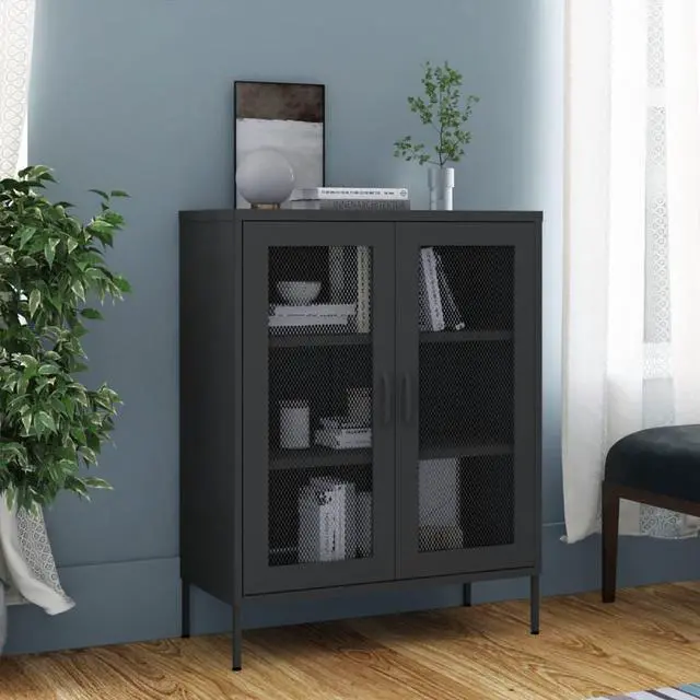 Main image of vidaXL Storage Cabinet Anthracite 31.5" Steel Sideboard Side Cabinet Furniture
