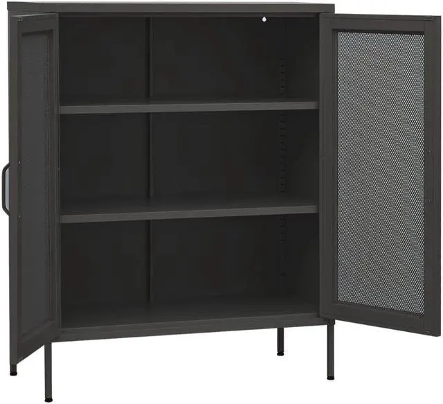 Alt view image 3 of 19 - vidaXL Storage Cabinet Anthracite 31.5" Steel Sideboard Side Cabinet Furniture