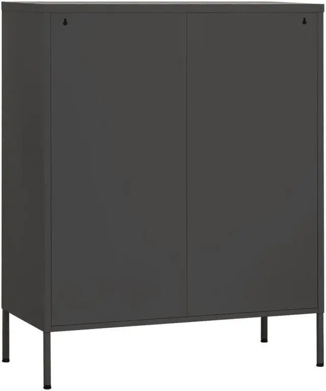Alt view image 6 of 19 - vidaXL Storage Cabinet Anthracite 31.5" Steel Sideboard Side Cabinet Furniture