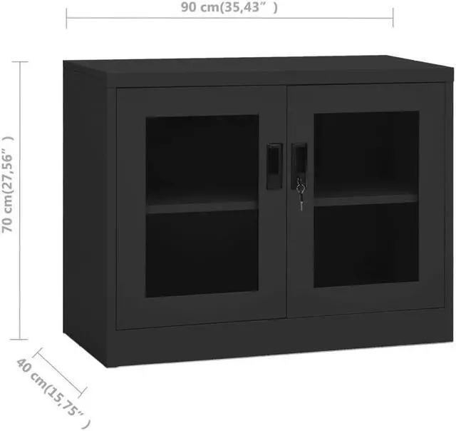 Alt view image 3 of 17 - vidaXL Office Cabinet Storage Cabinet Home Display Cabinet Anthracite Steel