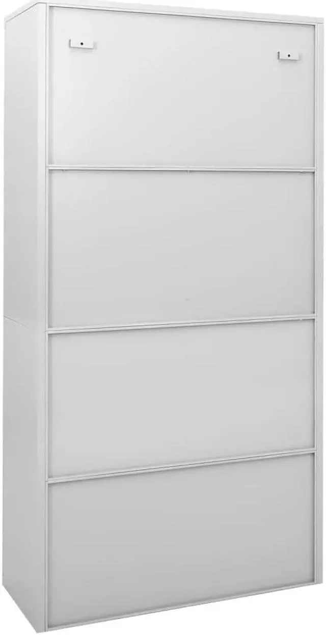 Alt view image 4 of 6 - vidaXL Office Cabinet Storage File Cabinet with Sliding Door Light Gray Steel