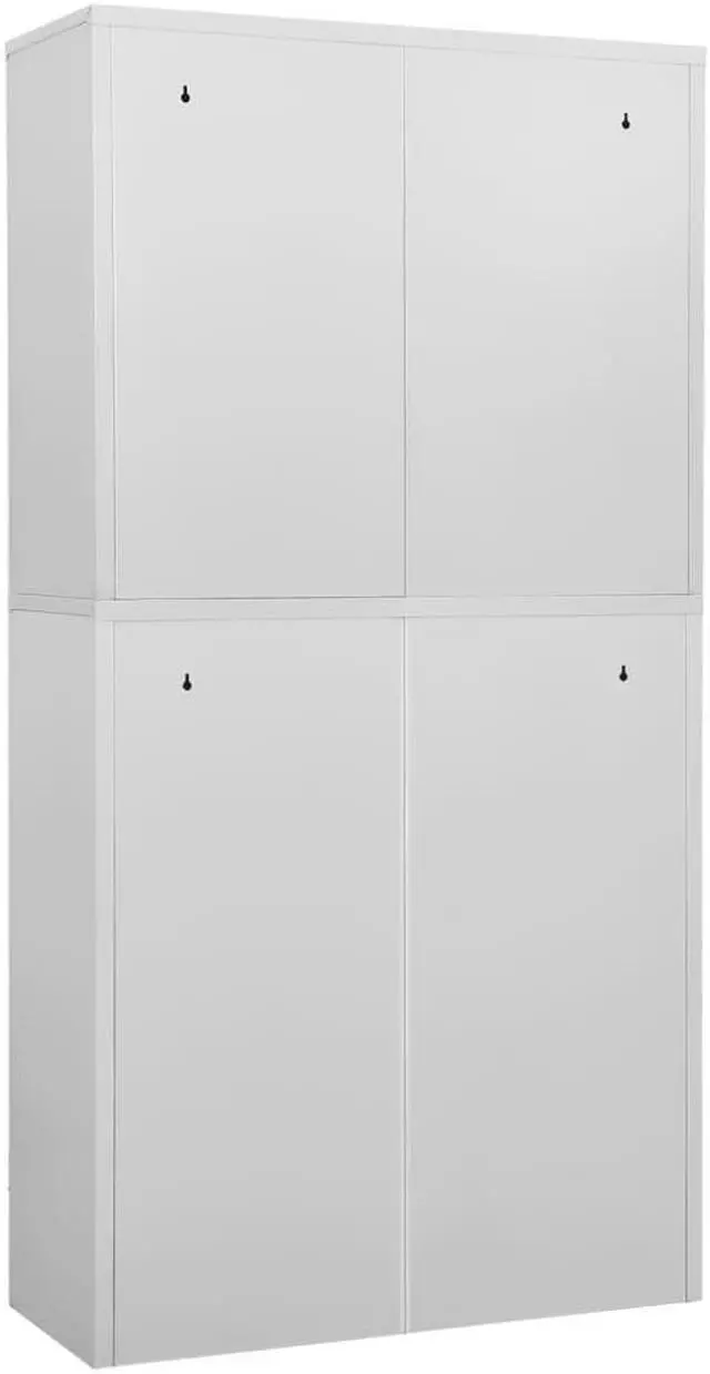 Alt view image 4 of 7 - vidaXL Office Cabinet Storage File Cabinet Light Gray Steel and Tempered Glass