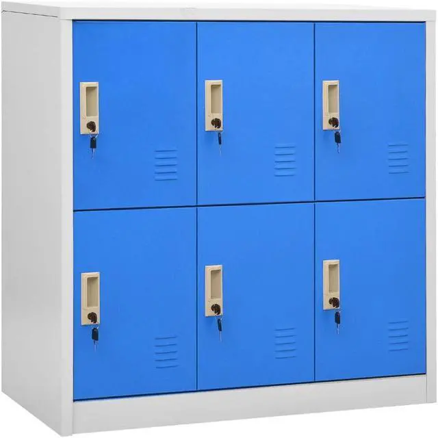 Main image of vidaXL Locker Cabinet Storage Cabinet File Cabinet Light Gray and Blue Steel