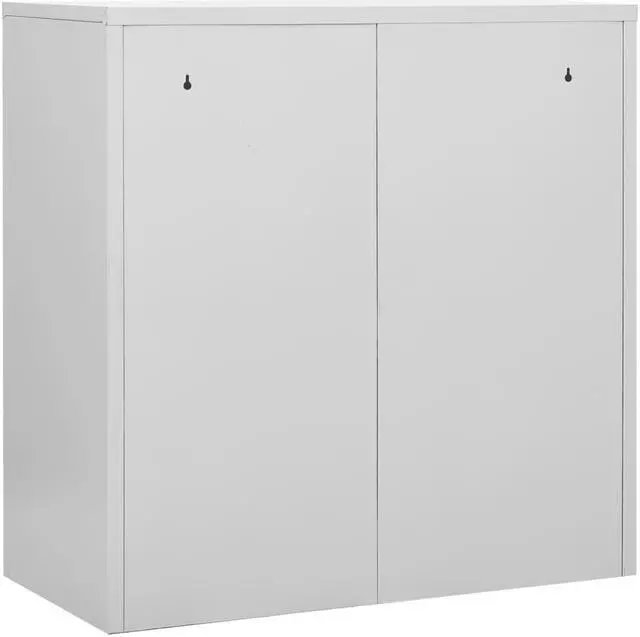 Alt view image 3 of 16 - vidaXL Locker Cabinet Storage Cabinet File Cabinet Light Gray and Blue Steel