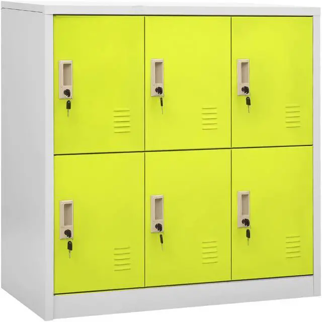 Main image of vidaXL Locker Cabinet Storage Cabinet File Cabinet Light Gray and Green Steel