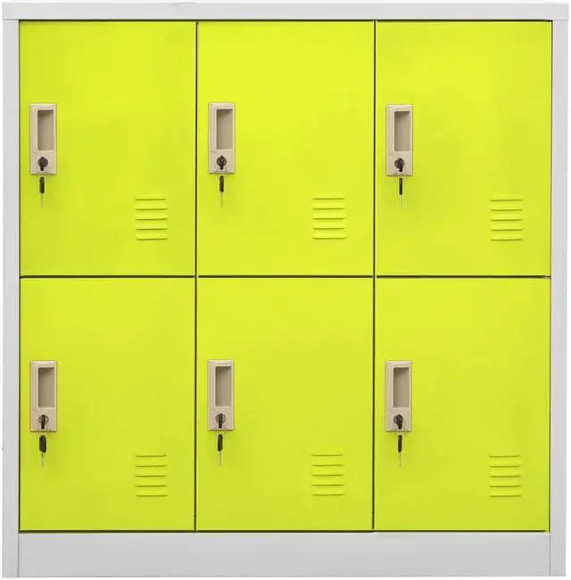 Alt view image 2 of 18 - vidaXL Locker Cabinet Storage Cabinet File Cabinet Light Gray and Green Steel