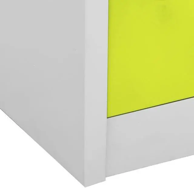 Alt view image 5 of 18 - vidaXL Locker Cabinet Storage Cabinet File Cabinet Light Gray and Green Steel
