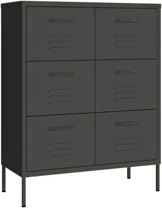 Alt view image 2 of 17 - vidaXL Drawer Cabinet File Cabinet Freestanding Storage Cabinet Black Steel