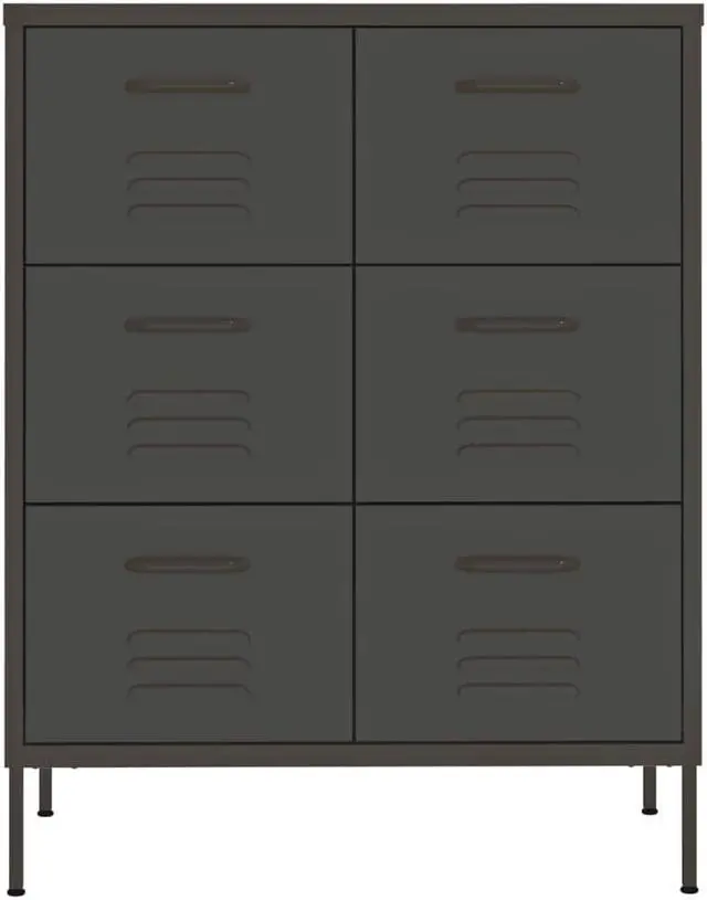 Alt view image 3 of 17 - vidaXL Drawer Cabinet File Cabinet Freestanding Storage Cabinet Black Steel