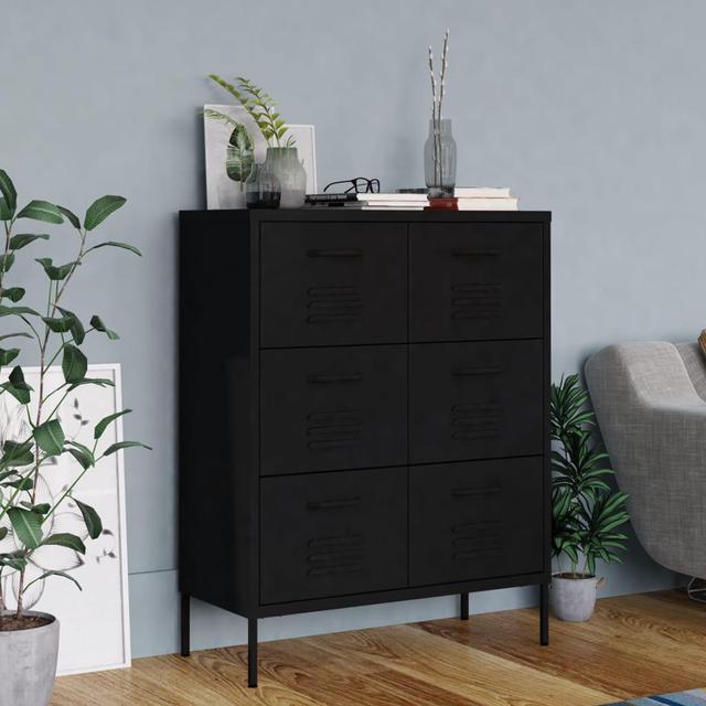 Main image of vidaXL Drawer Cabinet Olive Green Steel Sideboard Cupboard Display Cabinet