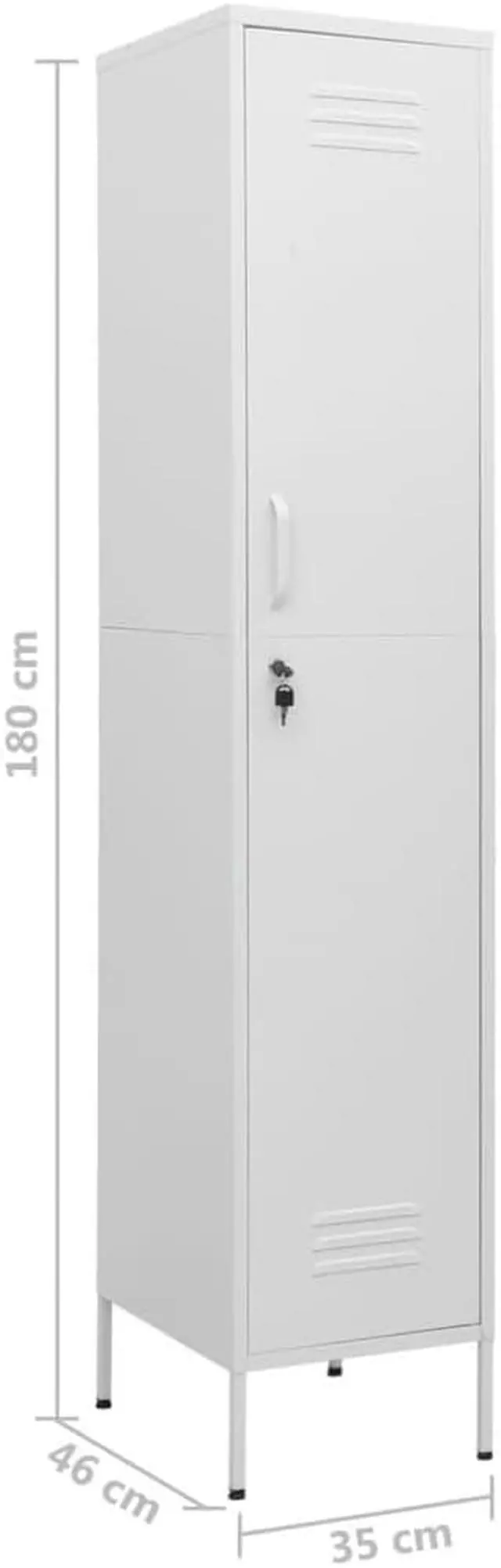 Alt view image 4 of 18 - vidaXL Metal Storage Cabinet Storage Locker Organizer Cabinet White Steel