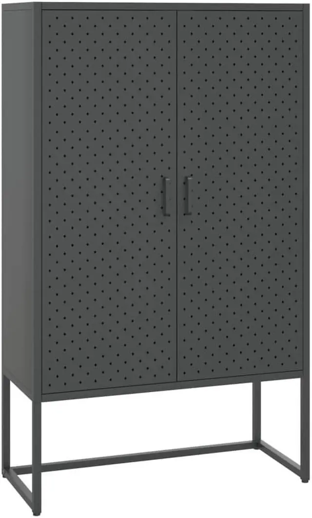 Alt view image 2 of 18 - vidaXL Highboard Anthracite Steel Living Room Storage High Cabinet Furniture