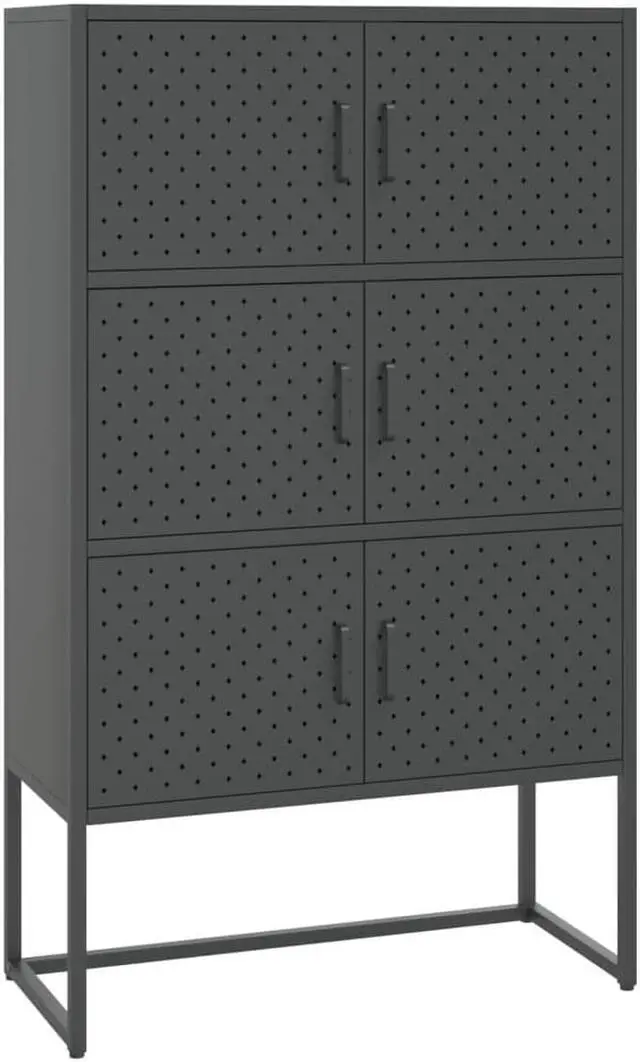 Alt view image 2 of 18 - vidaXL Highboard Anthracite Steel Living Room Storage High Cabinet Furniture