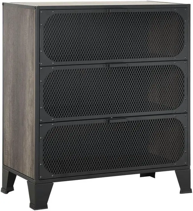 Alt view image 3 of 7 - vidaXL Storage Cabinets File Cabinet Filing Cabinet 2 Pcs Gray Metal and MDF