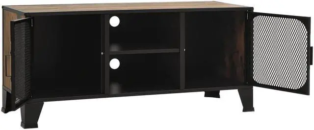 Alt view image 6 of 18 - vidaXL TV Stand TV Unit Sideboard Home TV Console Rustic Brown Metal and MDF