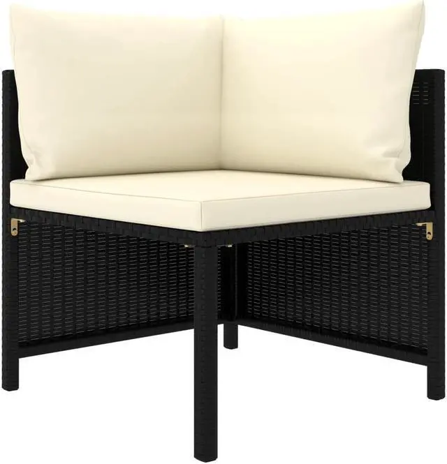 Alt view image 3 of 7 - vidaXL Patio Lounge Set 9 Piece Sectional Sofa with Cushions Poly Rattan Black