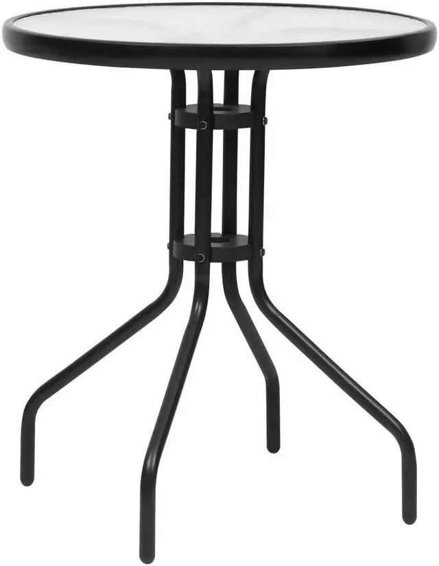 Alt view image 2 of 7 - vidaXL Patio Dining Set Outdoor Dining Set Table and Chair Set 3 Piece Black