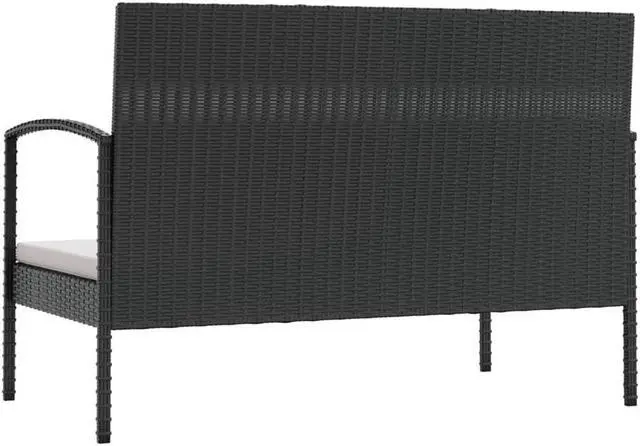 Alt view image 5 of 7 - vidaXL Patio Lounge Set Outdoor Sectional Sofa Set 8 Piece Poly Rattan Black