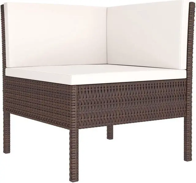 Alt view image 3 of 7 - vidaXL Patio Lounge Set Outdoor Sectional Sofa Set 12 Piece Poly Rattan Brown
