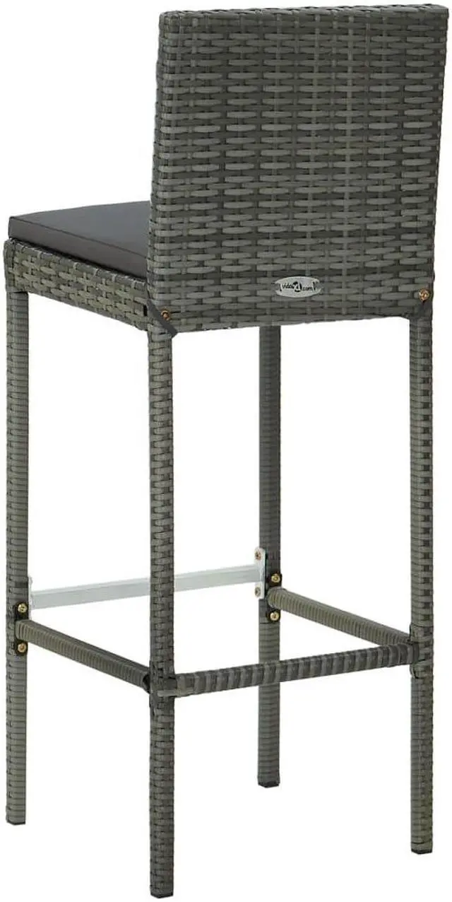 Alt view image 5 of 7 - vidaXL Patio Bar Set 3 Piece Bar Table and Stools Patio Furniture Set Gray