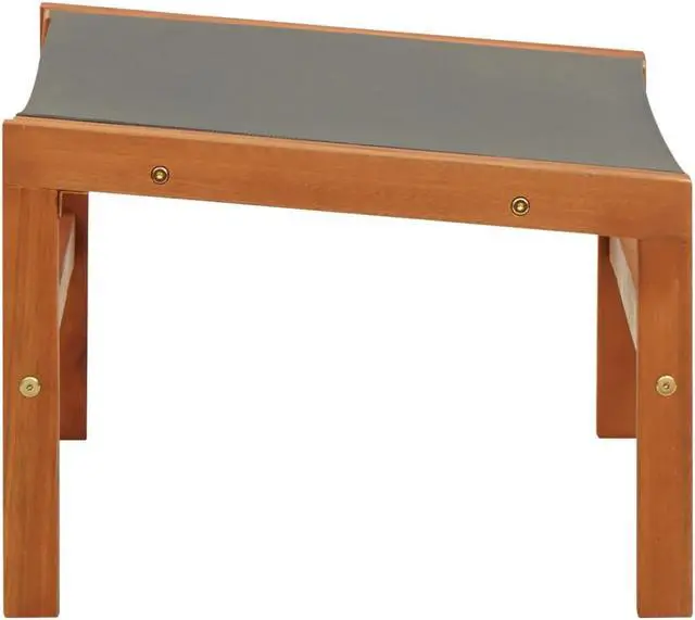 Alt view image 6 of 16 - vidaXL Patio Chair Lounge Chair with Footrest Solid Wood Eucalyptus&Textilene