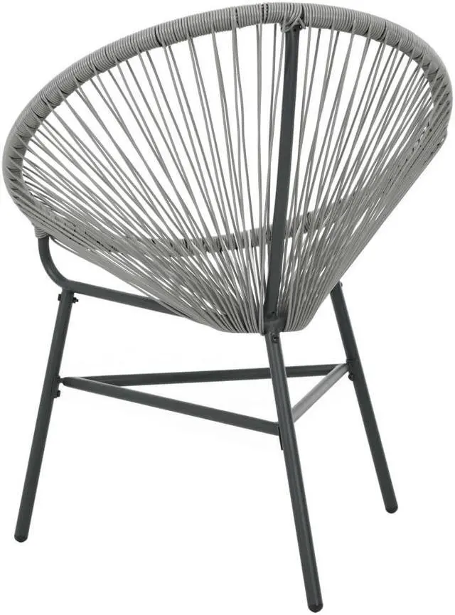Alt view image 5 of 18 - vidaXL Patio Moon Chair Outdoor Acapulco Chair with Steel Frame Poly Rattan Gray